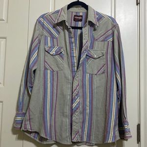 Vintage wrangler flannel pearl snap shirt